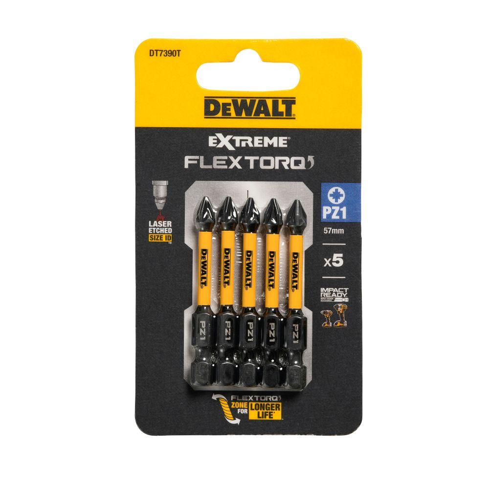 Бита DEWALT PZ1, 50 мм, HEX, 5 шт. (DT7390T-QZ)