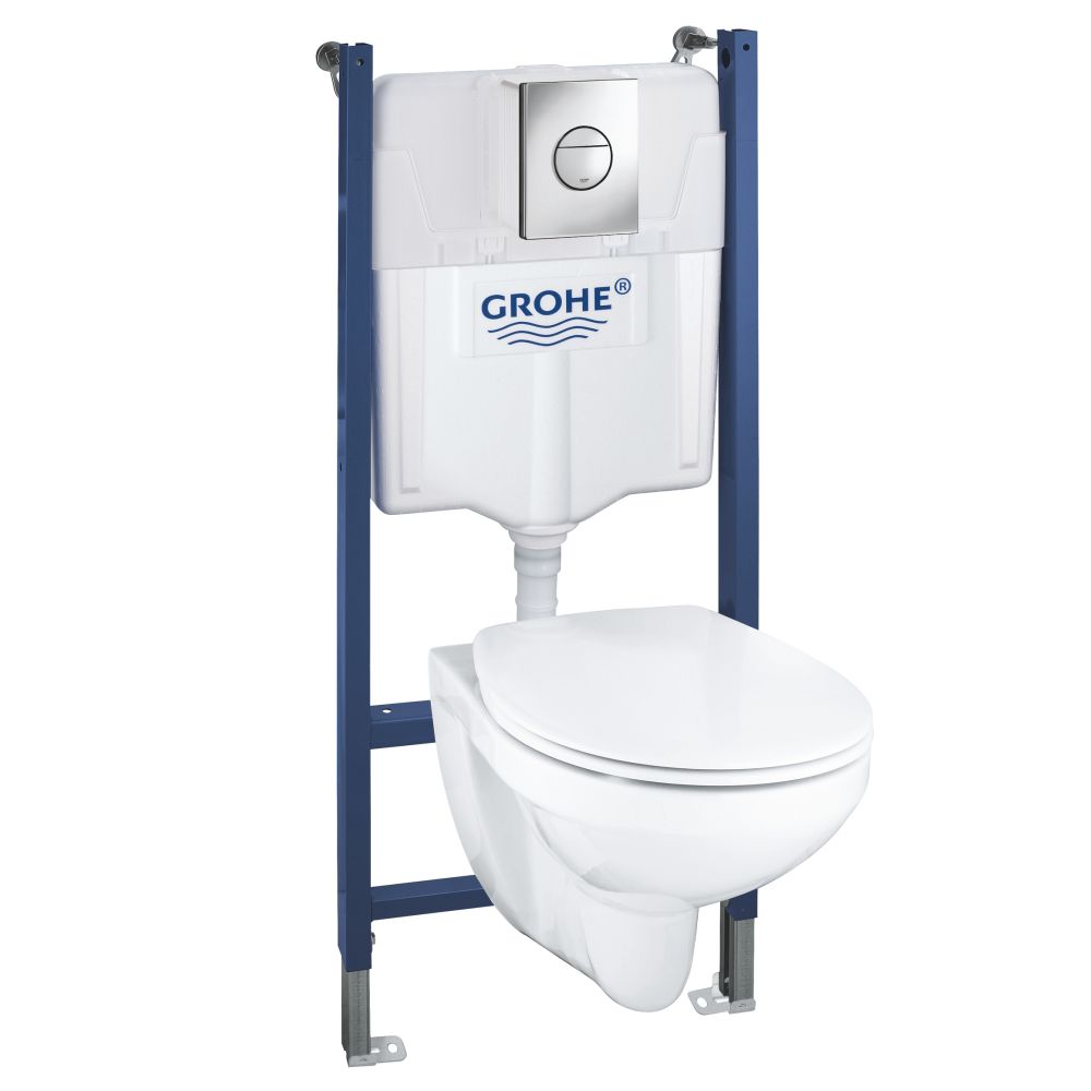 Комплект инсталляции GROHE Solido 4 в 1 с подвесным унитазом и сиденьем (39498000)