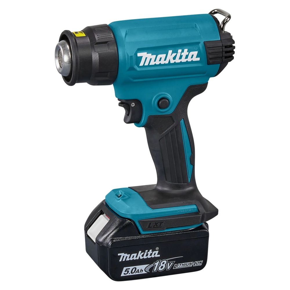 Аккумуляторный тепловой пистолет (фен) Makita LXT 18В, 1 режим, 550°, с АКБ 5 Ач и ЗУ, в кейсе MakPac, DHG180RT1J