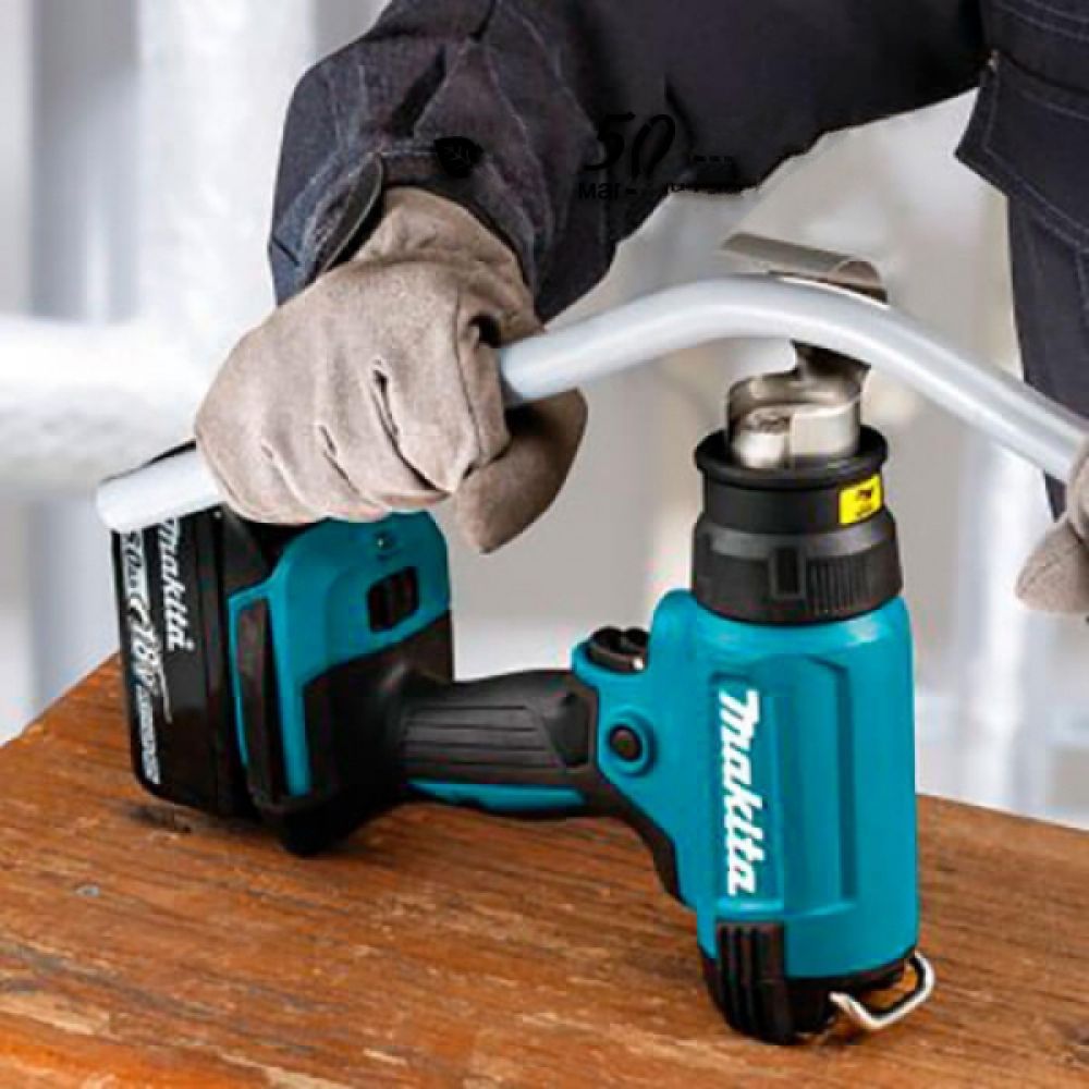 Аккумуляторный тепловой пистолет (фен) Makita LXT 18В, 1 режим, 550°, с АКБ 5 Ач и ЗУ, в кейсе MakPac, DHG180RT1J