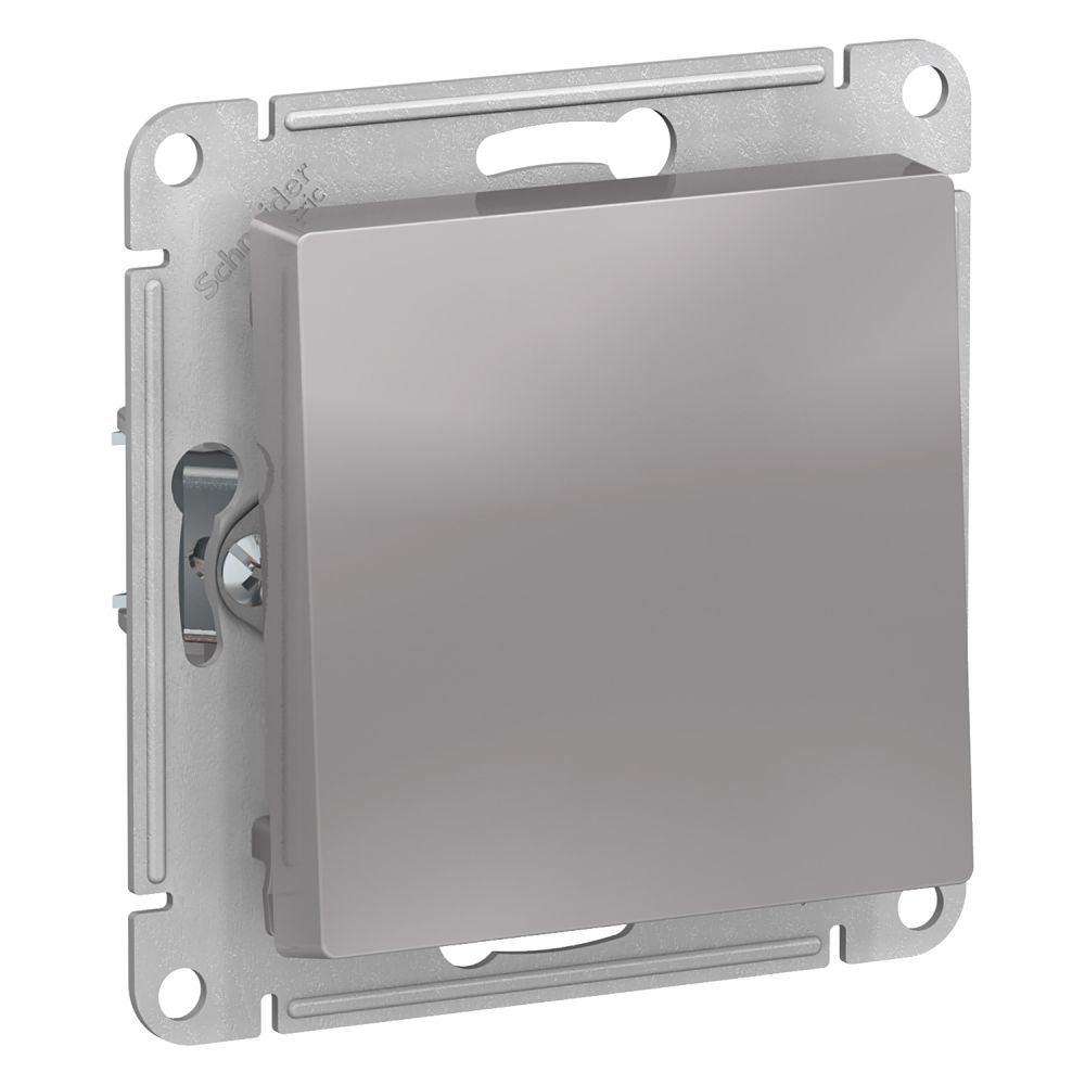 Выключатель одноклавишный Systeme Electric (Schneider Electric) AtlasDesign 10АХ, алюминий ATN000311/5, 5 шт.