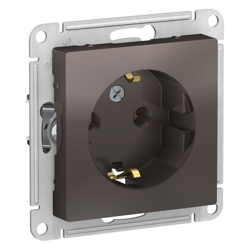 Розетка с заземлением Systeme Electric (Schneider Electric) AtlasDesign 16А, мокко ATN000643/10, 10 шт.
