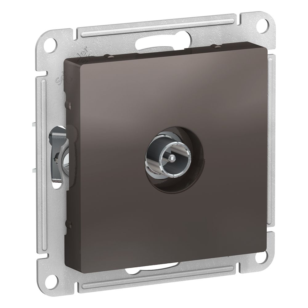 Розетка TV проходная Systeme Electric (Schneider Electric) AtlasDesign 4DB, мокко ATN000692
