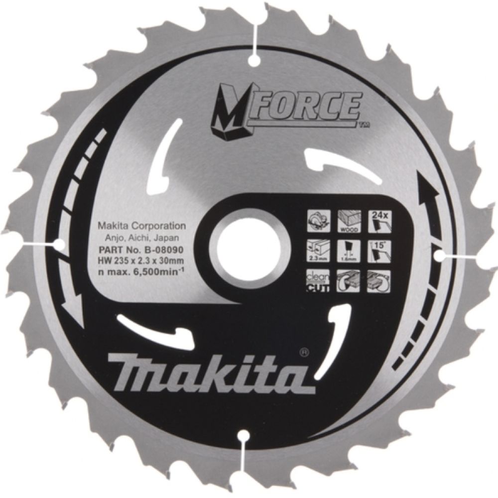 Пильный диск Makita для дерева M-FORCE, 235x30x2.3/1.6x24T, B-31407