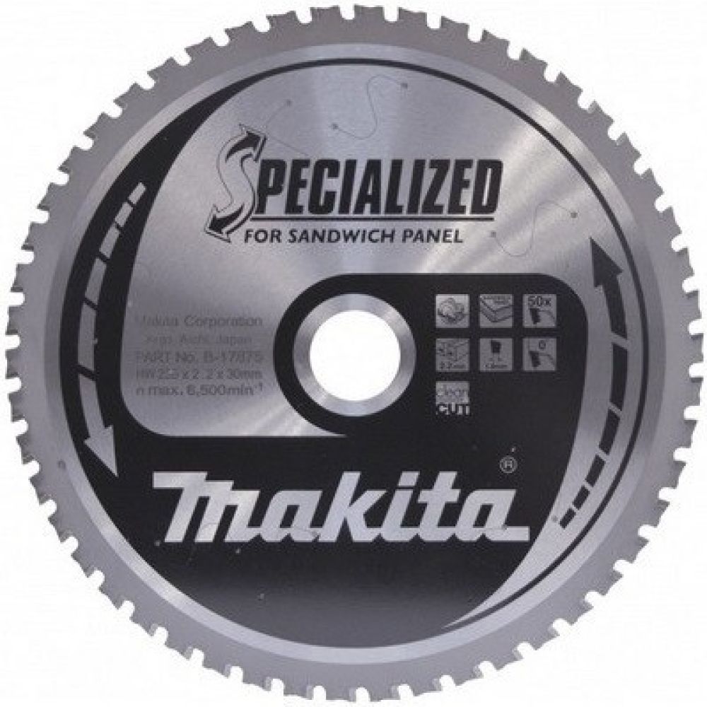 Пильный диск Makita для "сэндвич-панелей", 235x30x2.2/1.8x50T, B-31500