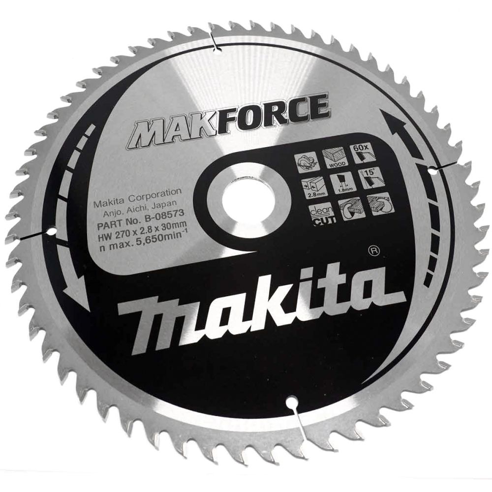 Пильный диск Makita для дерева MAKFORCE, 270x30x2.8/1.8x60T, B-35209