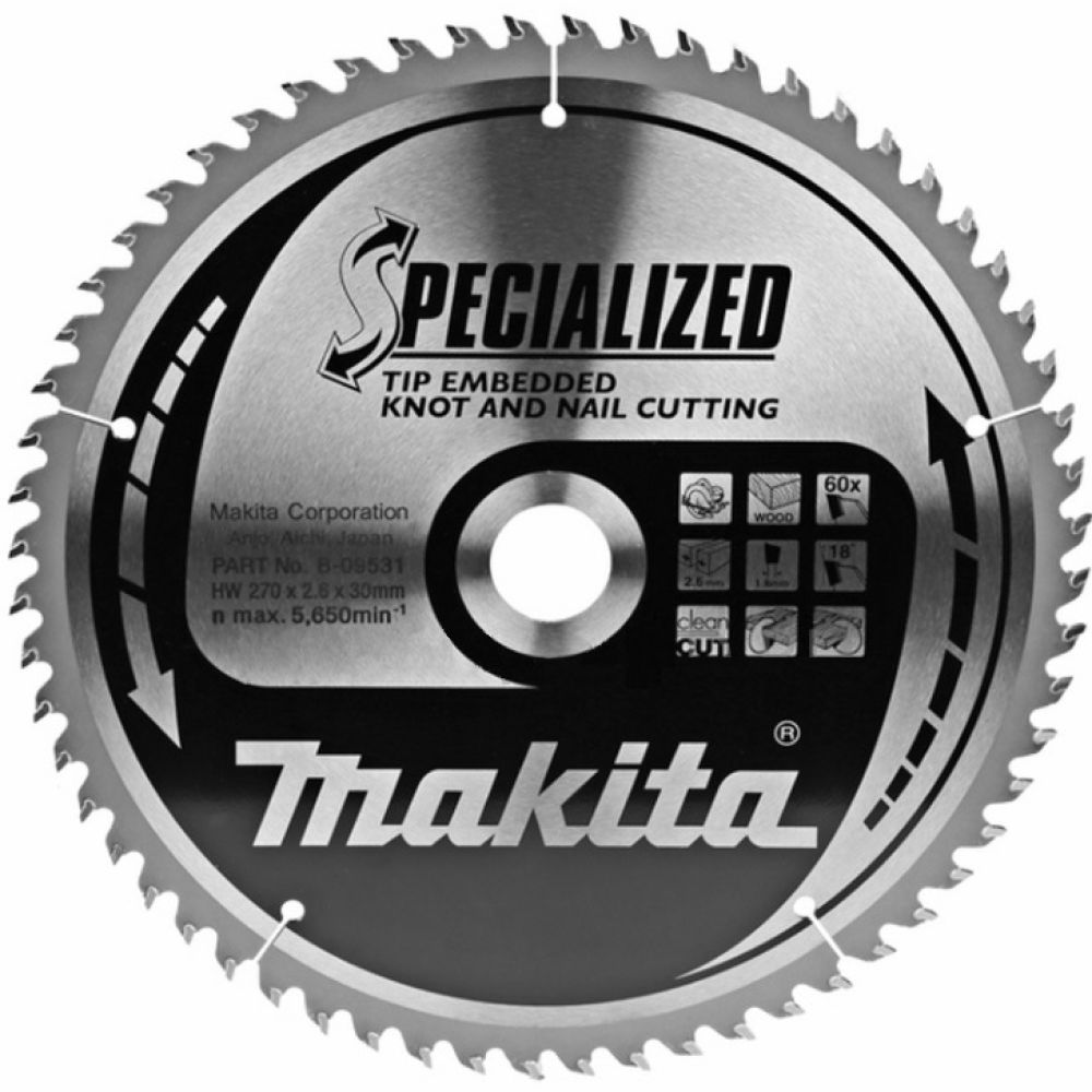 Пильный диск Makita для демонтажных работ, 270x30x2.6/1.8x60T, B-35330