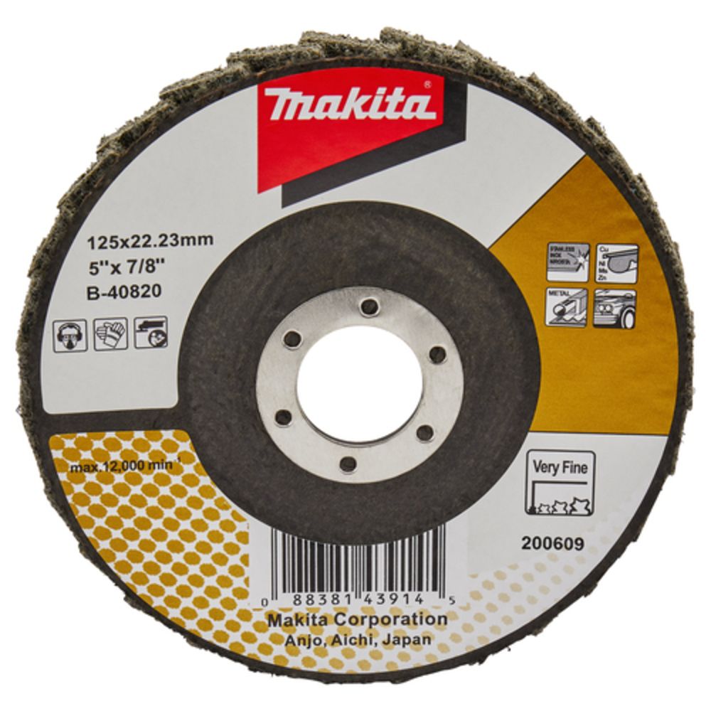 Лепестковый полировочный диск Makita 125x22, 23 мм, стекловолокно, угловой (чистовая полировка), B-40820