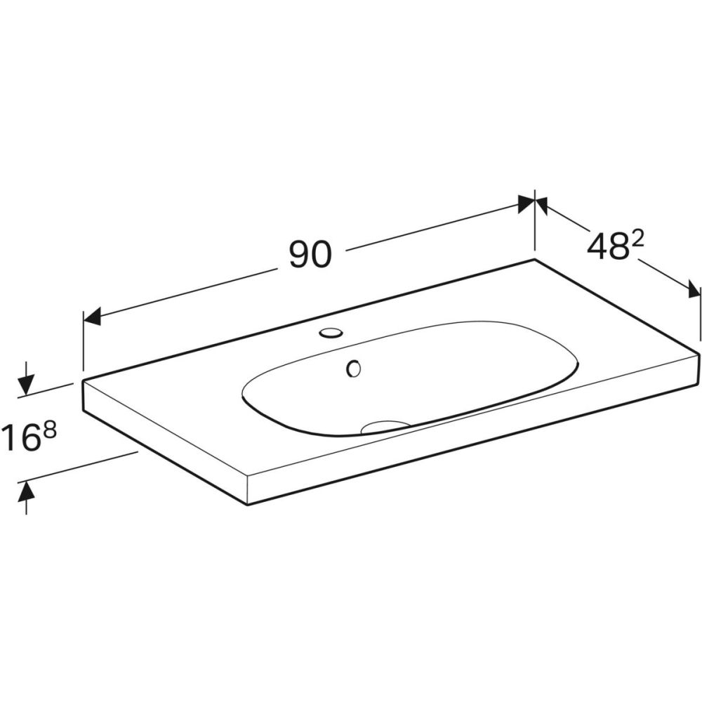 Раковина Geberit Acanto 90 см, белый, 500.623.01.2