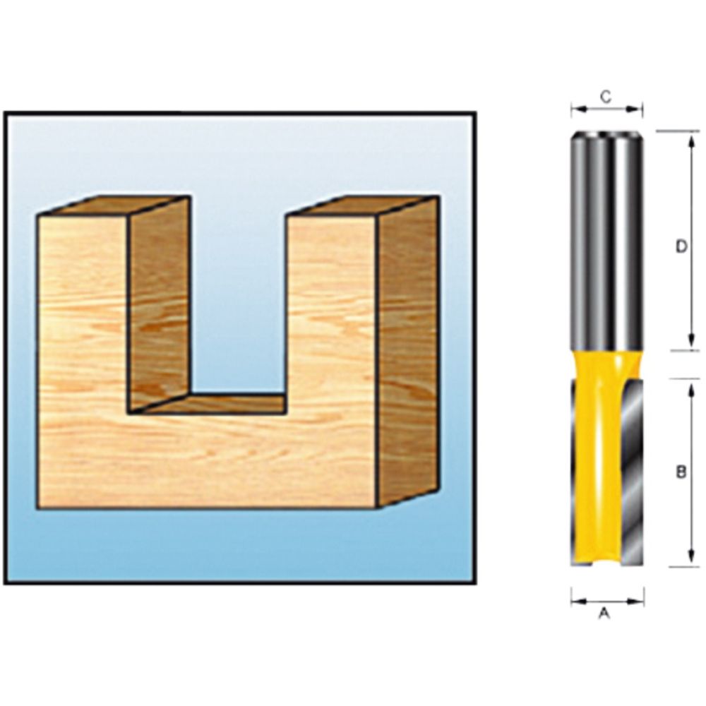 Фреза пазовая с 2 режущими кромками Makita 8x30x12x38x2T, D-10176
