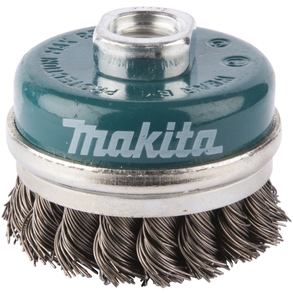 Щетка проволочная чашечная Makita (d60 мм, толщ. проволоки 0.5 мм, пучки, металл, M14х2), D-24153