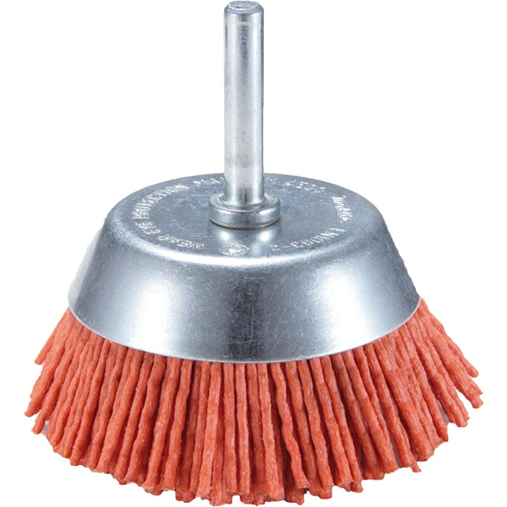 Щетка нейлоновая чашечная Makita (d50 мм, красная, G80, 6 мм), D-45509
