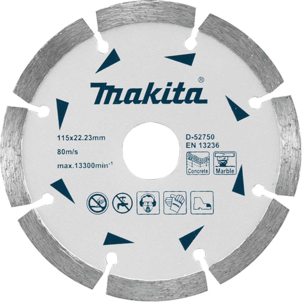 Алмазный диск Makita сегментированный по бетону/мрамору "Эконом" 115x22, 23x7 мм, D-52750