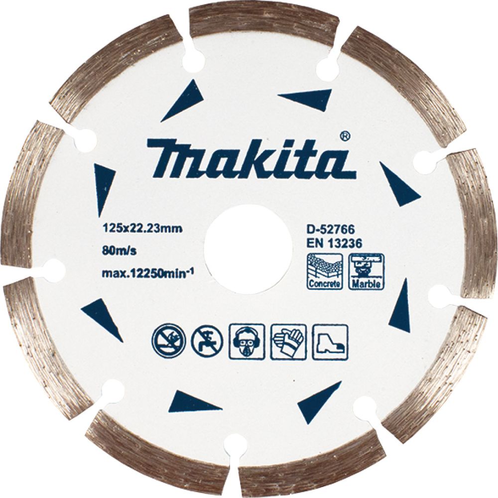 Алмазный диск Makita сегментированный по бетону/мрамору "Эконом" 125x22, 23x7 мм, D-52766