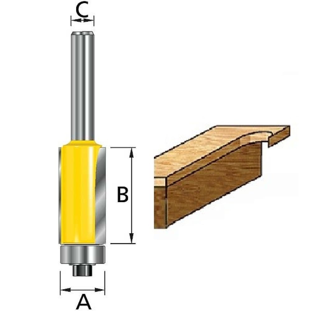 Фреза кромочная прямая Makita "Эконом" 12, 7х38x12x90x3T, D-68052