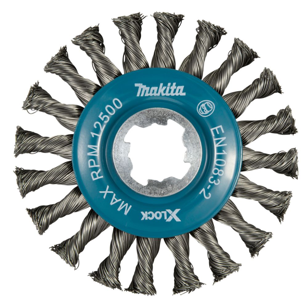 Щетка проволочная дисковая Makita X-lock (d115 мм, толщина проволоки 0, 5 мм, толстые пучки, металл), D-73405