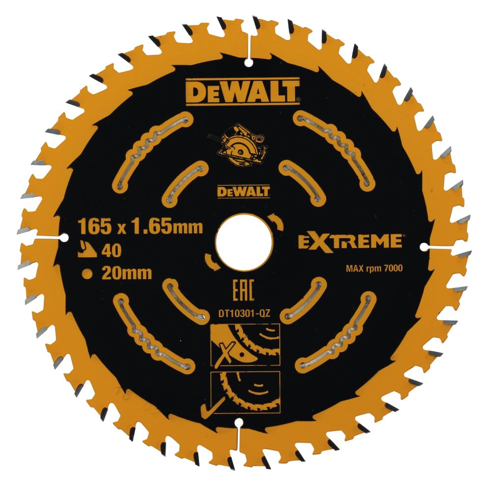 Пильный диск DEWALT EXTREME DT10301, 165/20 мм.