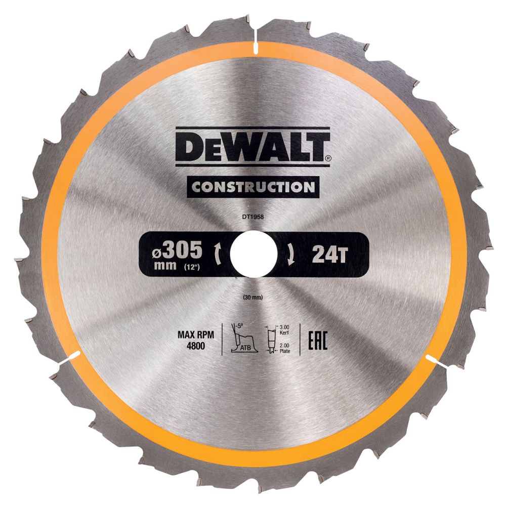 Пильный диск DEWALT CONSTRUCTION DT1958, 305/30 мм.