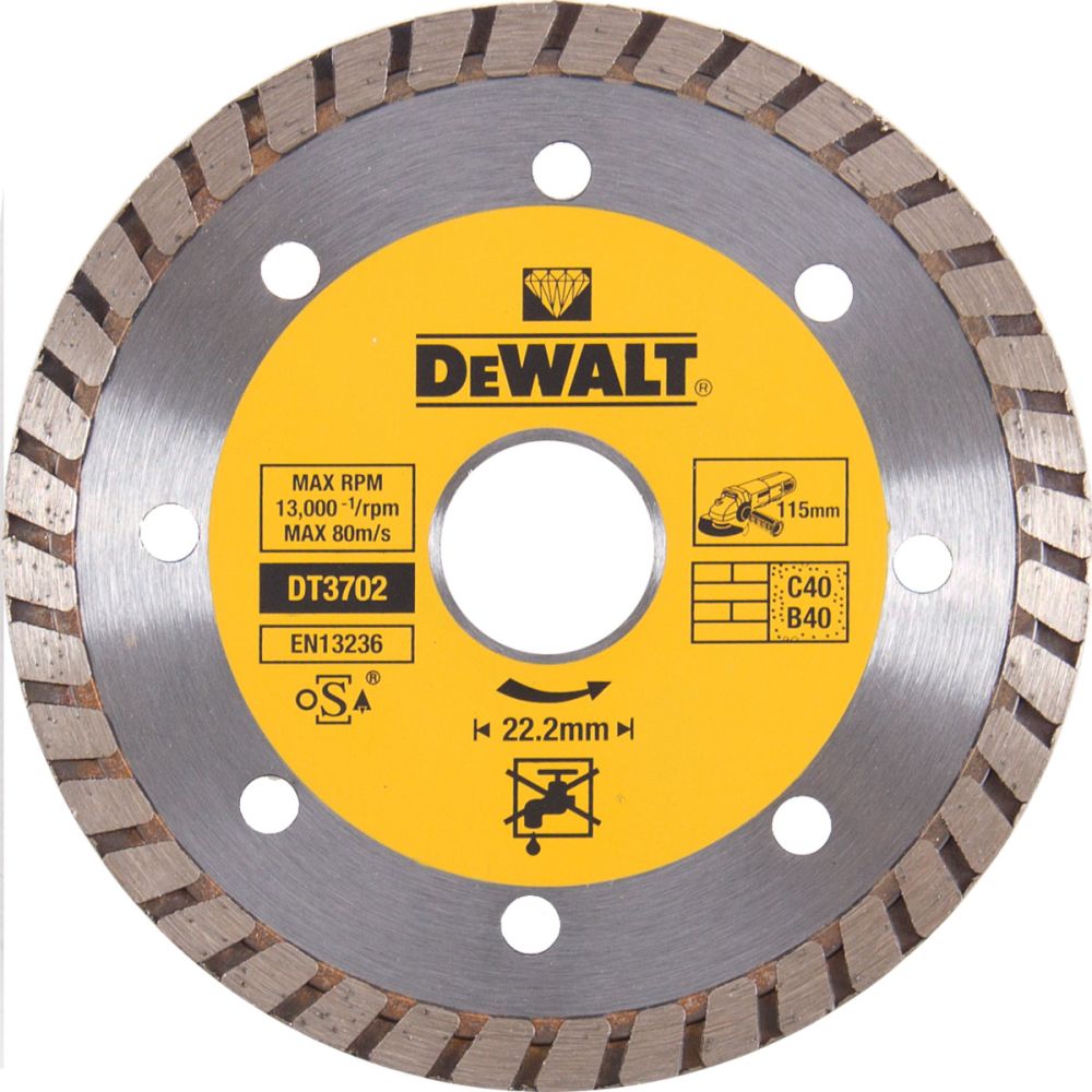 Алмазный круг DEWALT DT3702, Turbo, универсальный, 115 x 22.2 мм, h=7
