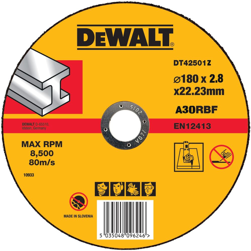 Круг отрезной DEWALT INDUSTRIAL DT42501Z, по металлу, 180 x 22.2 x 2.8 мм, тип 1