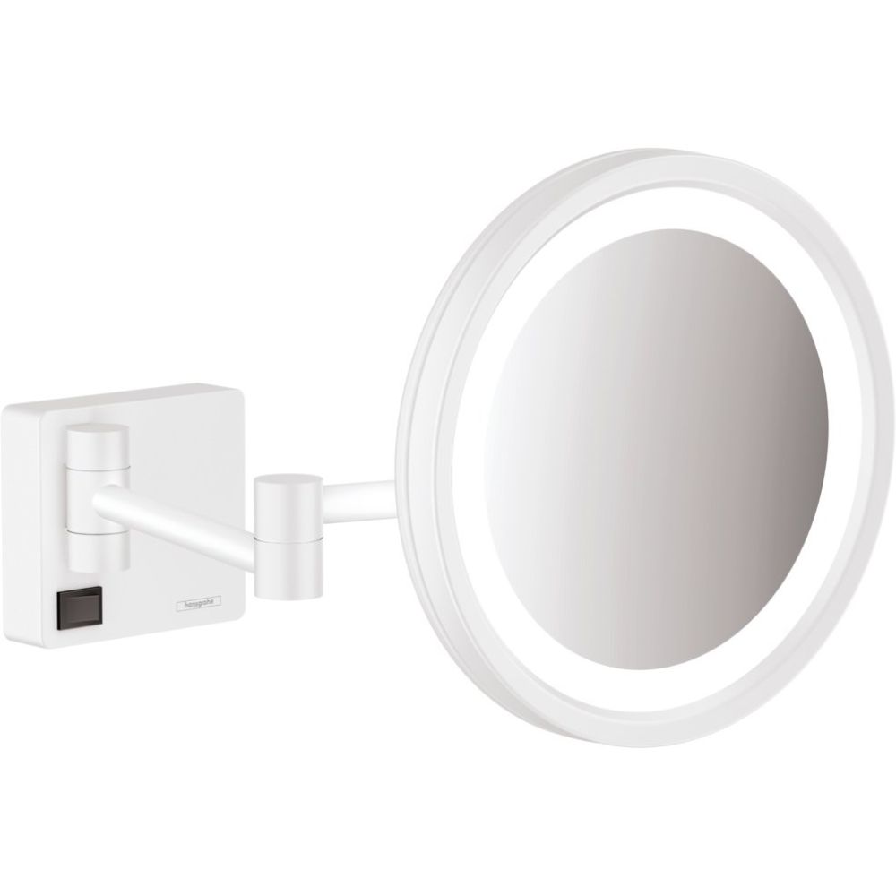 Косметическое зеркало hansgrohe AddStoris с подсветкой 41790700, матовый белый