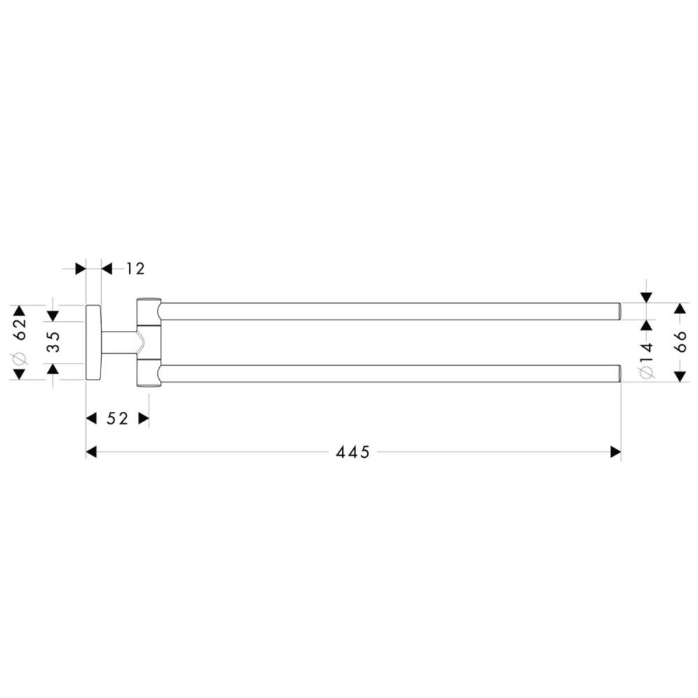 Держатель для полотенец hansgrohe Logis двойной, поворотный 40512000, хром