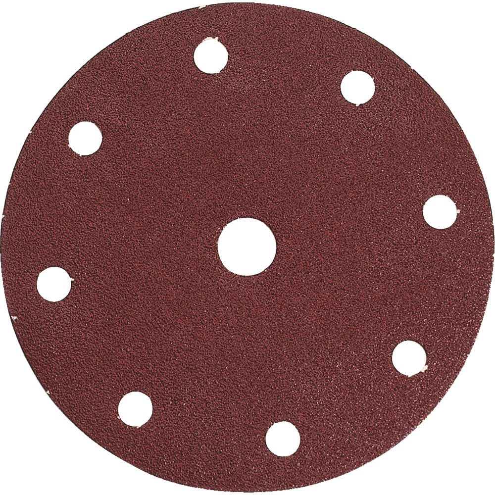 Диск шлифовальный на 8 отверстий для шлифмашинок Makita D150 мм, P180, цвет коричневый, 10 шт., P-31974