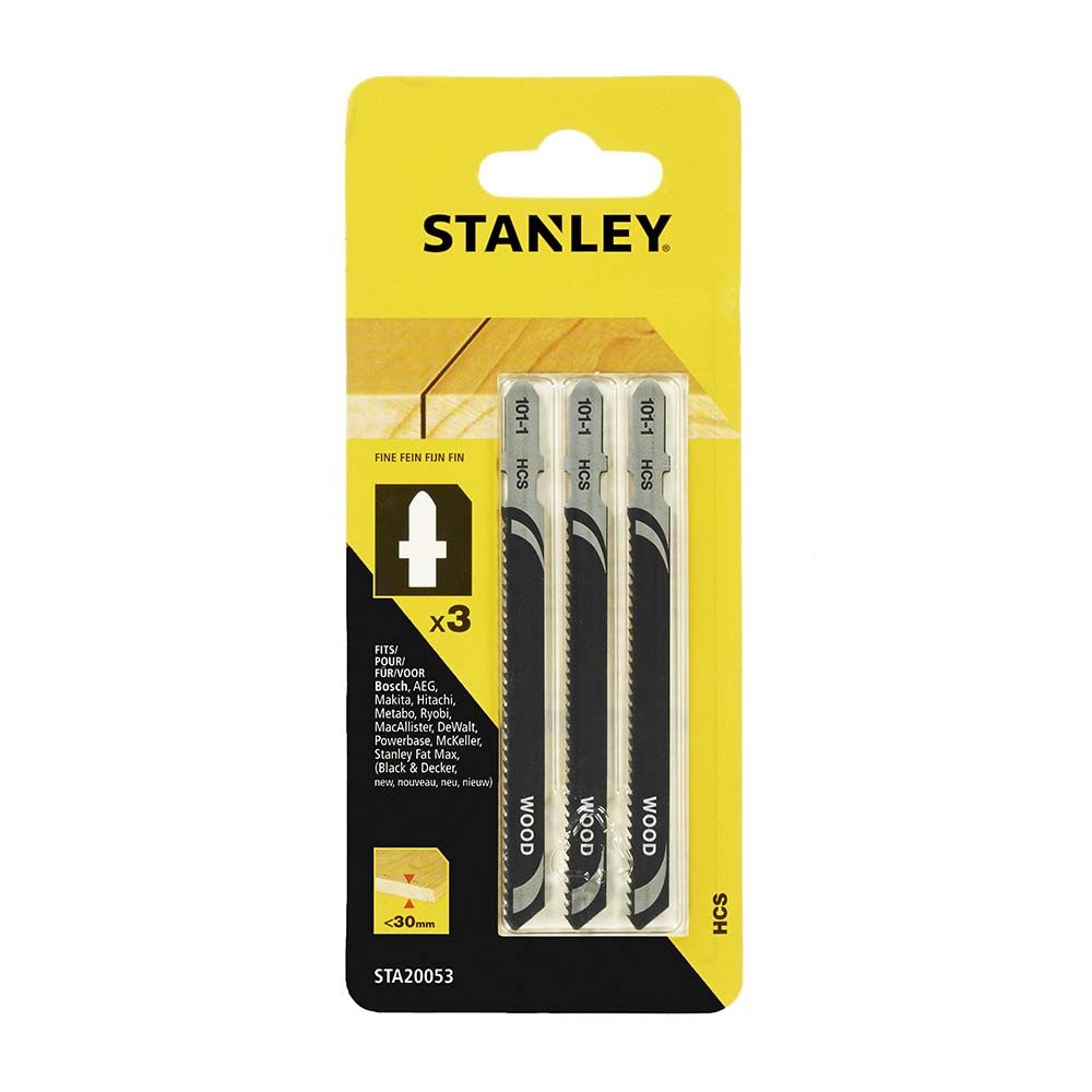 Набор пилок для лобзика HCS по дереву STANLEY STA20053, T101B, 3шт