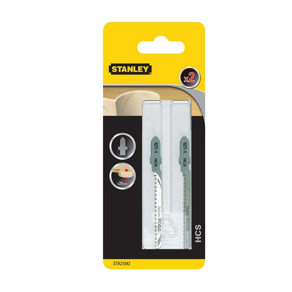 Набор пилок для лобзика HCS по дереву STANLEY STA21042, T101AO, 2шт