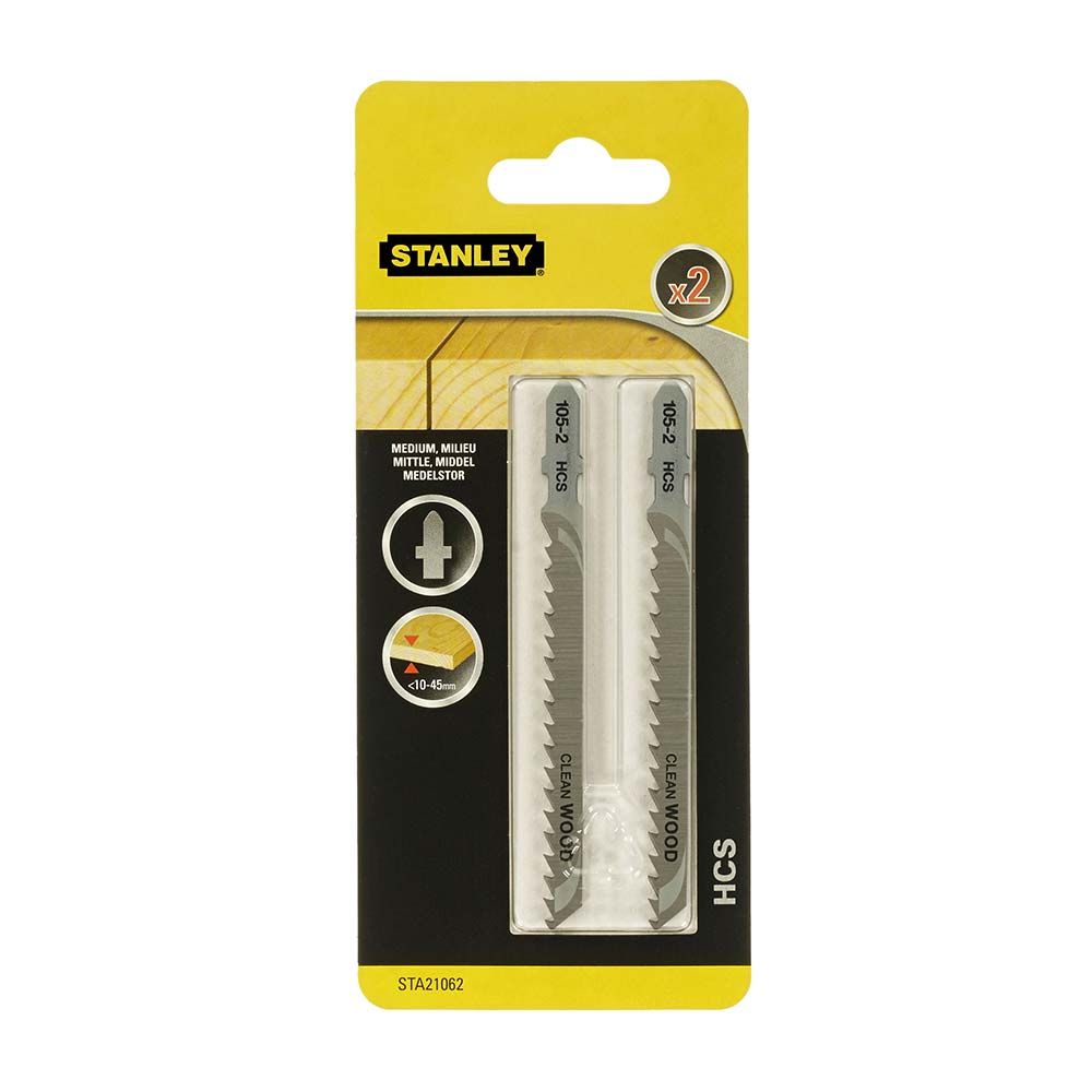 Набор пилок для лобзика HCS по дереву STANLEY STA21062, T101D, 2шт