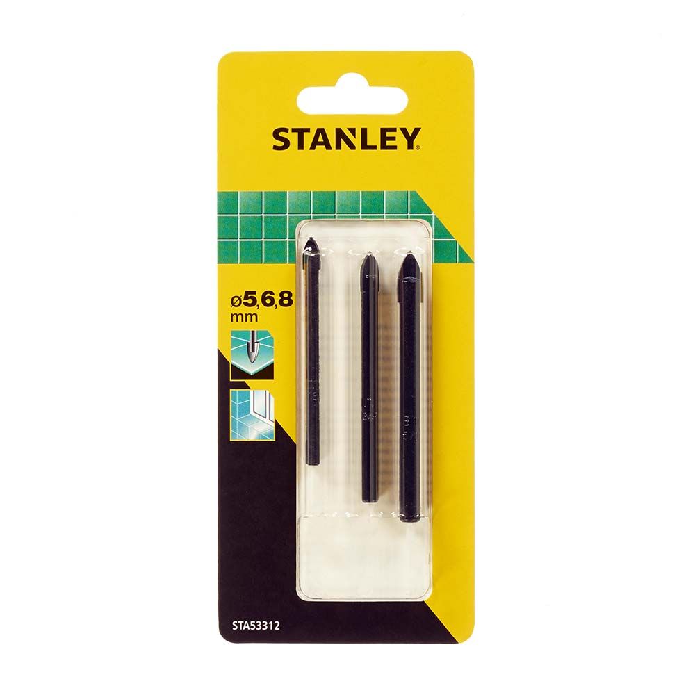 Набор перьевых сверл по стеклу, плитке STANLEY STA53312, 5-6-8 мм
