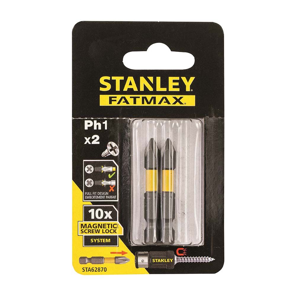 Набор бит FatMax Magnetic Screw Lock STANLEY STA62870, PH1х50 мм, 2 шт