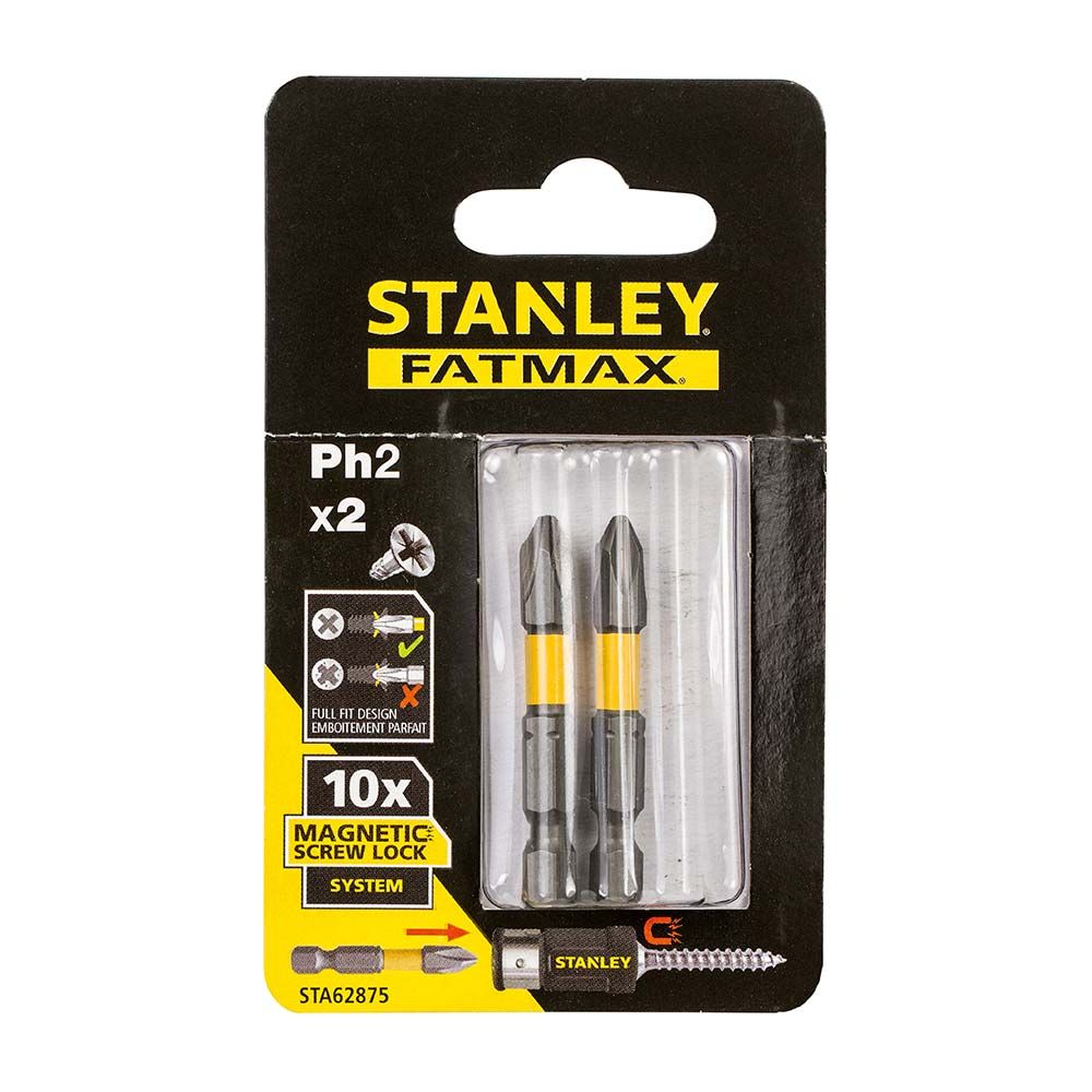 Набор бит FatMax Magnetic Screw Lock STANLEY STA62875, PH2х50 мм, 2 шт