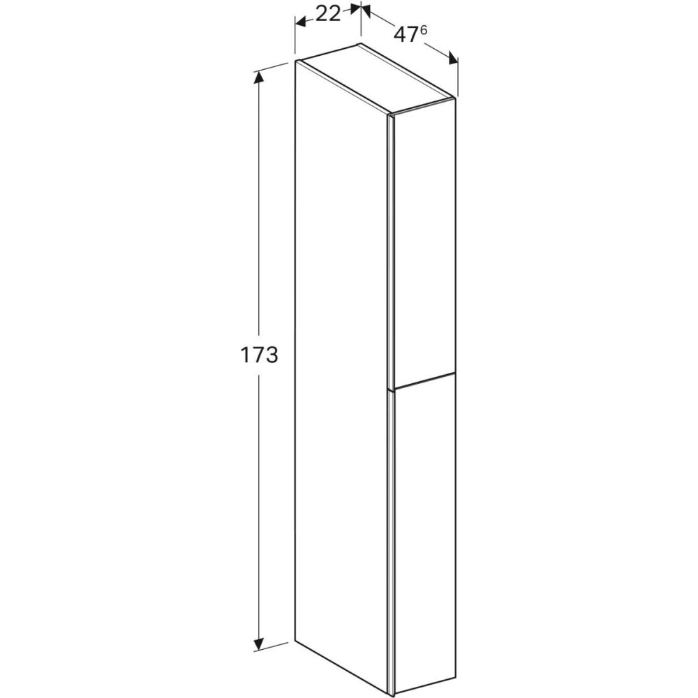 Шкаф-пенал Geberit Acanto 22 см, лавовый, 500.638.JK.2