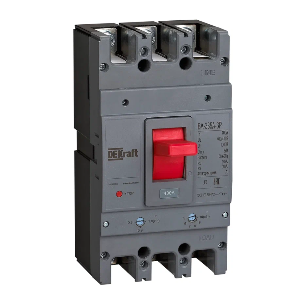 Силовой автоматический выключатель 3P 250A 50кА ВА-335А DEKraft, 28128DEK