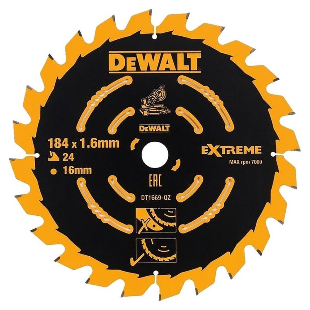 Пильный диск DeWALT DT1669 184 мм., 24 TPI