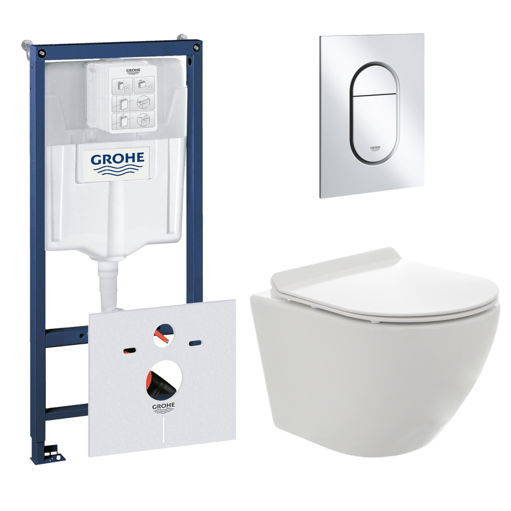 Комплект инсталляции GROHE NW0145/S с унитазом AQUAme AQM2002PRO и сиденьем с микролифтом (NW0183)