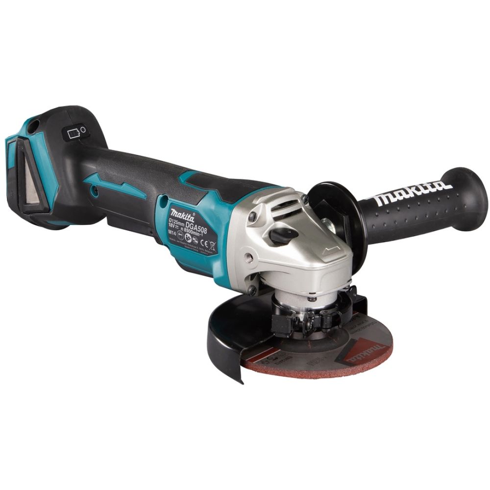 Аккумуляторная угловая шлифмашина Makita DGA508, 18 В, 125 мм, 8500 об/мин, с АКБ 3 Ач и ЗУ (DGA508P1Z)