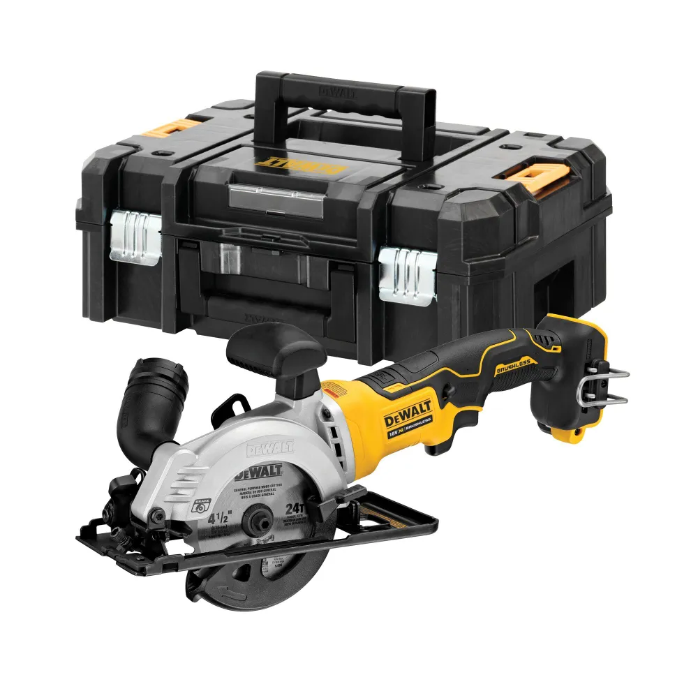 Аккумуляторная дисковая пила DEWALT DCS571E1T, 18 В, 115 мм, 4500 об/мин, с АКБ 1.7 Ач и ЗУ, в кейсе TSTAK (DCS571E1T-XJ)