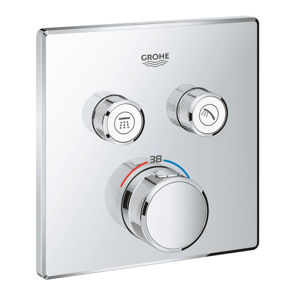 Внешняя часть термостата для ванны и душа GROHE Grohtherm SmartControl на 2 потребителя, хром (29124000)