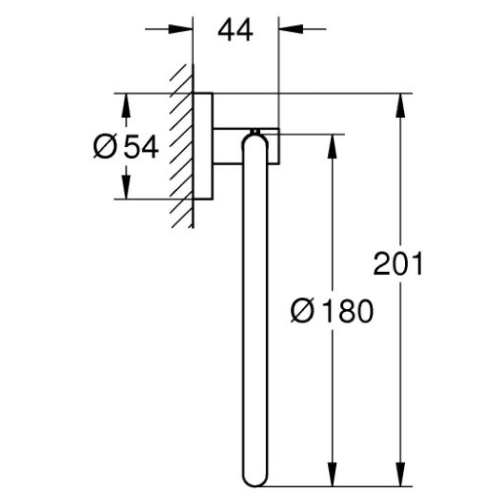 Кольцо для полотенца GROHE Start Ø 180 мм, матовый чёрный (411742430)