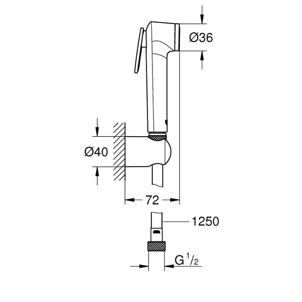 Душевой набор GROHE Tempesta-F, темный графит глянец (27513A01)