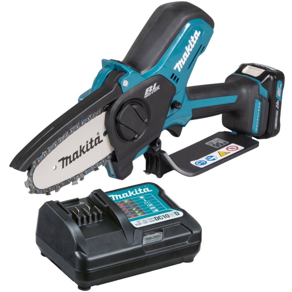 Аккумуляторная цепная пила Makita UC100DWA, 12 В, 10 см, 8 м/с, с АКБ 2 Ач и ЗУ
