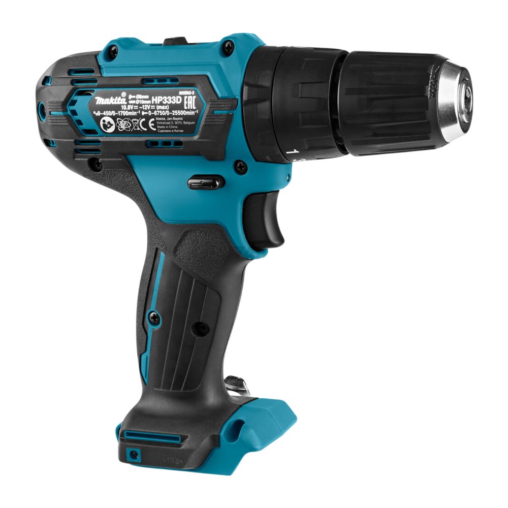 Аккумуляторная ударная дрель-шуруповерт Makita HP333DZ, 1700 об/мин, 25500 уд/мин, без АКБ и ЗУ