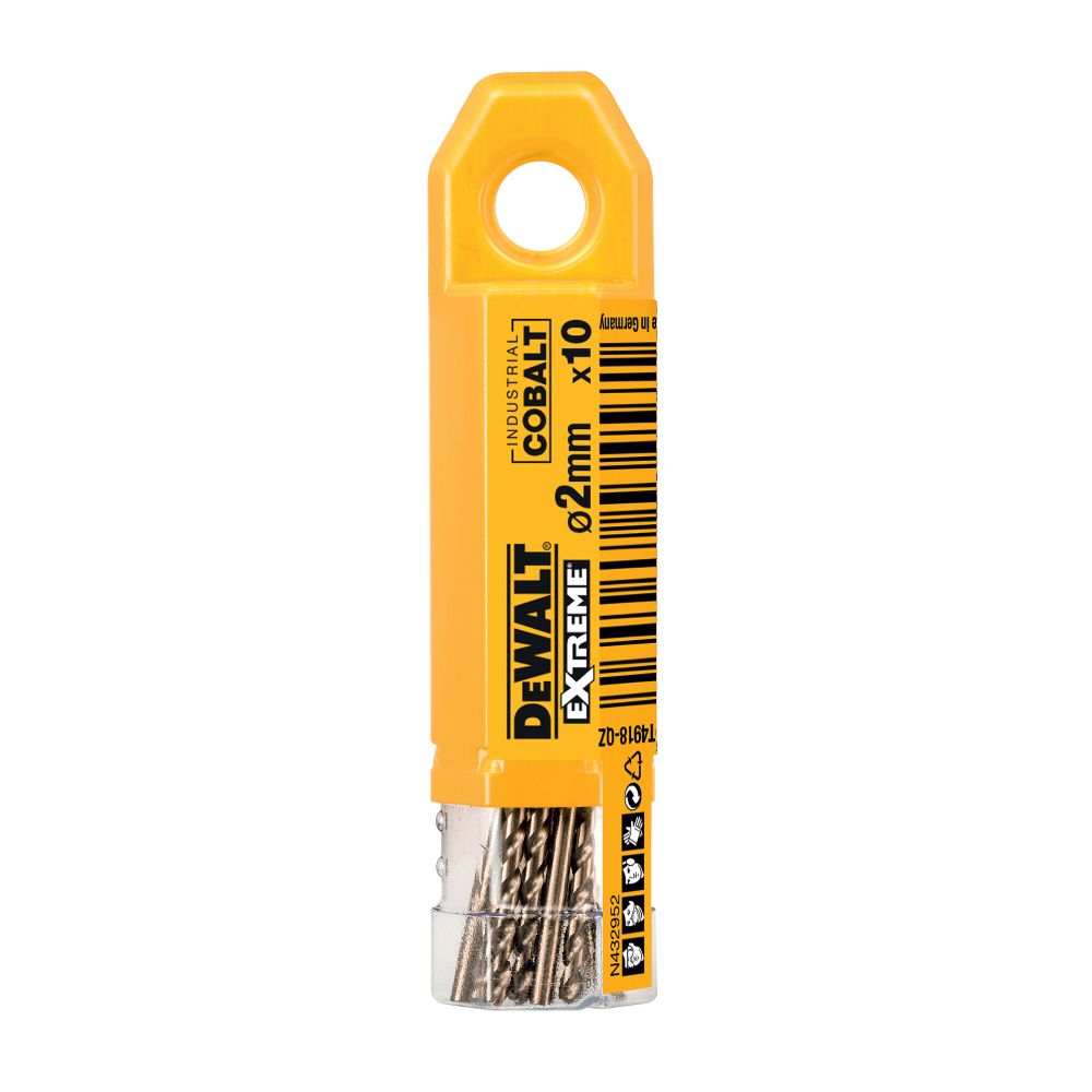 Сверло DEWALT DT4918, по металлу COBALT 5%, 2 x 49 x 24 мм, 10 шт.