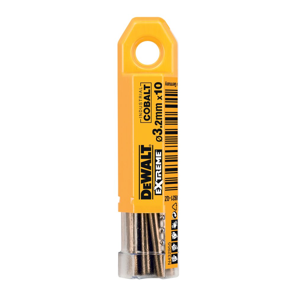 Сверло DEWALT DT4921, по металлу COBALT 5%, 3.2 x 65 x 36 мм, 10 шт.