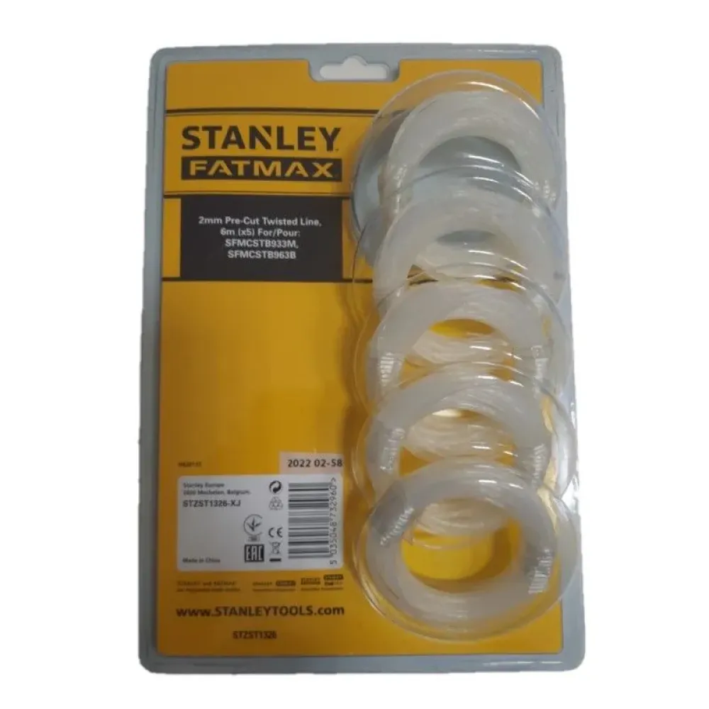 Леска для триммера STANLEY FATMAX, витая, 2 мм, 6 м, 5 шт.