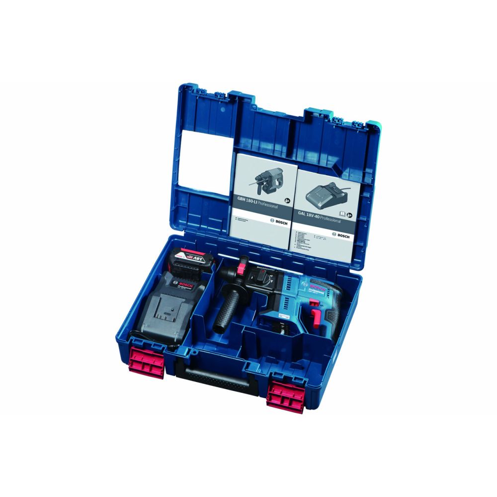 Аккумуляторный перфоратор Bosch GBH 180-Li, с АКБ 4 Ач и ЗУ, в кейсе, 0611911122