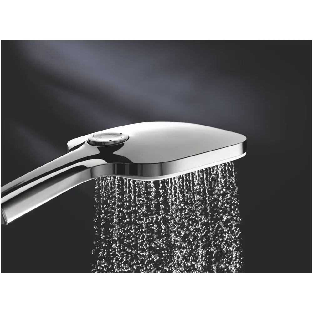 Ручной душ GROHE Rainshower SmartActive 130 Cube, 15 л/мин, 3 режима, хром/белый (26551LS0)