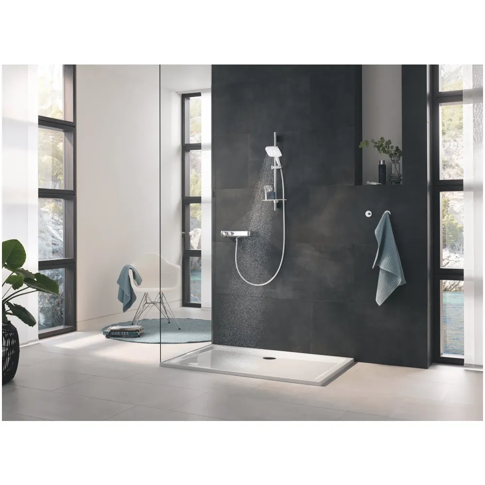 Ручной душ GROHE Rainshower SmartActive 130 Cube, 15 л/мин, 3 режима, хром/белый (26551LS0)